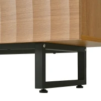 Practical TV Cabinet with 2-Door Cabinet and 2 Drawers, Solid TV Stand with Metal Legs and Particleboard Frame, 180L x 38W x 51.5H cm, Wood(m-10)
