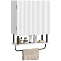 HOMCOM Bathroom Wall Cabinet Modern Space Saver Wall Mounted Cabinet Doors Storage White(m-13)
