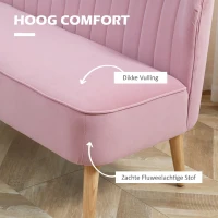 HOMCOM Sofa 2-zits stoffen bank gestoffeerde bank loungesofa breed Roze(m-4)