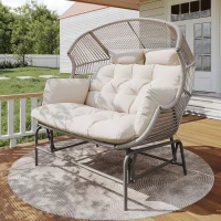 Comfortable Garden Rocker with Gentle Rocking Motion, Perfect Rocking Chair for Garden or Balcony, 145L x 85W x143H cm, Grey(m-1)