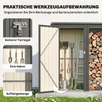 Outsunny 2-in-1 Kaminholzregal Außen verzinkter Stahl 235 x 67 x 149 cm Brennholzregal mit Geräteschrank Schrägdach Dunkelgrau(m-7)