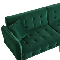 Space-Saving Sofa Bed with Folded Backrest, Ideal Sofa Sleeper for Small Apartments or Dormitories, 178L x 82W x 70H cm, Green(m-11)