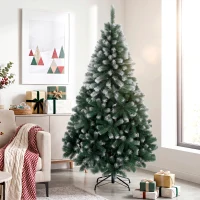 HOMCOM Árbol de Navidad 180 cm con 700 Ramas Ignífugas y Base Plegable de Acero, Fácil Montaje, Verde(m-5)