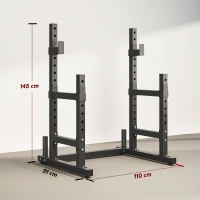 SPORTNOW Adjustable Squat Rack with Plate Holders, 300 kg Load(m-3)