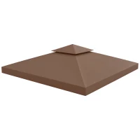 Outsunny Ersatzdach für Pavillons, mit Winddach, Wasserabführung, robust und langlebig, Farbe: Kaffee, 3 x 3 m(m-11)