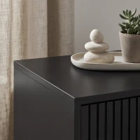 HOMCOM Bedside Cabinet, Bedside Table with 2 Drawers, Storage and Steel Legs for Bedroom, Living Room, Black(m-9)