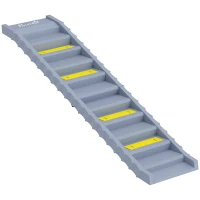 PawHut Dog Car Ramp with Anti-Slip Steps, 10-Steps Pet Stairs for Pets to Access Cars and High Beds, Grey(m-1)