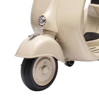 AIYAPLAY Moto Électrique Enfants VESPA sous Licence, Vitesse Max 5 Km/h, Musique & Lumière, 3+ ans, Blanc(m-12)
