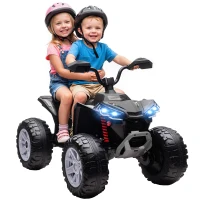 AIYAPLAY Kinder-Elektro-Quad, 24V Elektro-Fahrzeug mit 4 Rädern, Scheinwerfer, USB-Anschluss, MP3-Funktion, 6,5 km/h, 3-8 Jahre(m-12)