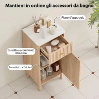 HOMCOM Mobile Bagno Salvaspazio con Cassetto e Anta, per Sala da Pranzo, Salotto, Soggiorno, Cucina, 36x30x80 cm, Rovere(m-4)