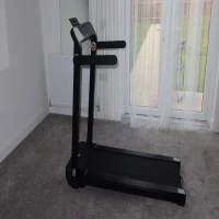 HOMCOM 600W Foldable Steel Motorised Treadmill Running Machine w/ LCD Monitor Black(m-12)