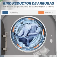 HOMCOM Secadora de Evacuación 3 kg 800W con Pantalla Táctil Control de Tiempo y Temperatura Función Antiarrugas Plata(m-6)