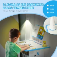 HOMCOM Kids Desk and Chair Set Adjustable Height Study Table Set with Drawer, Book Stand, Pen Slot - Blue(m-7)