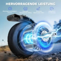 HOMCOM E-Scooter, Elektro-Tretroller, 6 km Reichweite, ab 6 Jahren, Stahlrahmen, schwarz+weiß, 76 x 53 x 95cm(m-8)