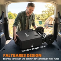 Outsunny Bollerwagen mit Dach, klappbar, 110L Kapazität, Stahlrahmen, 97x52x105 cm, Schwarz(m-4)