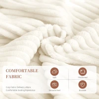 3-in-1 Convertible Corduroy Floor Sofa Bed with Side Pockets, Oversized Chaise Lounge with High-Density Sponge, 87L x 86W x 40H cm, White(m-8)