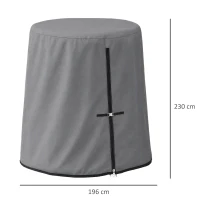Outsunny 196 x 230 cm Hanging Egg Chair Protective Cover - Grey(m-3)