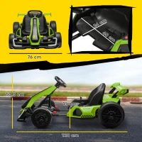 HOMCOM 4 V Go-Kart Elétrico para Crianças até 12 km/h Gokart com Função Drift, 2 Motores Assento Ajustável Partida Suave(m-3)