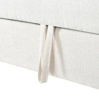 Convertible Sofa Bed with Adjustable Backrest, Functional Sofa with USB & Type-C Ports and Storage Pocket, 135L x 173W x 58H cm, Off White(m-8)