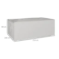 Outsunny Schutzhülle für Gartenmöbel Winterfest Wasserdicht Abdeckung Anti-UV Abdeckplane 600D Oxford 210 x 140 x 80 cm Grau(m-3)