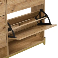 Space-Saving Shoe Cabinet with 4-Door Storage, Ideal Shoe Rack for Entrance Areas or Corridors, 108.5L x 24W x 100H cm, Natural(m-8)