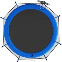 Trampolino da esterno, traverse rinforzate per le gambe, rete di sicurezza con doppia imbottitura, 366x366x256 cm, Blu(m-7)