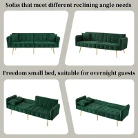 Space-Saving Sofa Bed with Folded Backrest, Ideal Sofa Sleeper for Small Apartments or Dormitories, 178L x 82W x 70H cm, Green(m-8)