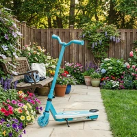 AIYAPLAY Electric Scooter for Kids Aged 4-7 Years, with Flashing LED Lights, Rear Auxiliary Wheels, Blue(m-10)
