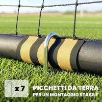 SPORTNOW Porta da Calcio con Rete e Imbottitura in EPE, 3x1.2x2 m, Giallo(m-6)