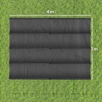 Outsunny Techo de Repuesto Retráctil 4x3,5 m para Marco de 4x3 m Toldo de Tela Solo para Cenador Jardín con 8 Orificios Gris(m-3)
