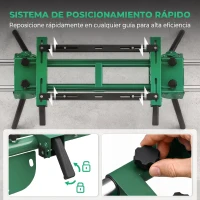 HOMCOM Soporte de Sierra Ingletadora Plegable Universal con 2 Rodillos de Apoyo Altura y Ancho Ajustable Carga 200 kg Verde(m-7)