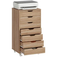 Vinsetto Rollcontainer fürs Büro, Aufbewahrungsmöbel mit 7 Schubladen, Organizer für Dokumente, A4- oder Letter-Format(m-8)