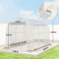 Outsunny Polytunnel-Gewächshaus, begehbares Gewächshaus mit verzinktem Stahlrahmen und UV-beständiger PE-Abdeckung, transparent(m-3)