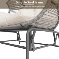 Comfortable Garden Rocker with Gentle Rocking Motion, Perfect Rocking Chair for Garden or Balcony, 145L x 85W x143H cm, Grey(m-5)