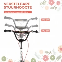 HOMCOM step scooter stadsscooter kinderen luchtband verstelbare step aluminium wit(m-4)