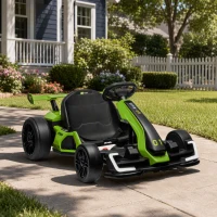 HOMCOM 4 V Go-Kart Elétrico para Crianças até 12 km/h Gokart com Função Drift, 2 Motores Assento Ajustável Partida Suave(m-4)
