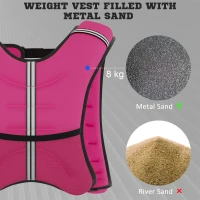 HOMCOM 8KG Weighted Vest, Running Weight Vest with Adjustable Strap, Convenient Pocket and Reflective Strips for Men and Women(m-5)