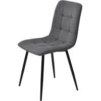 Modern Dining Table and 4 Chairs Set with Marble-Effect MDF Top, Practical Table Set for Modern Kitchens and Flats, 44L x 41W x 86H cm, Grey(m-11)