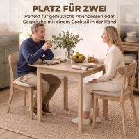 HOMCOM Küchentisch Esstisch Quadratischer Tisch, modernes Design, 75 cm x 75 cm x 76 cm, Naturholz(m-4)