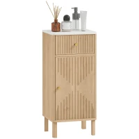 HOMCOM Mobile Bagno Salvaspazio con Cassetto e Anta, per Sala da Pranzo, Salotto, Soggiorno, Cucina, 36x30x80 cm, Rovere(m-11)