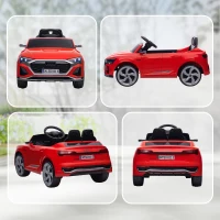 AIYAPLAY Elektro-Kinderauto, 12V Audi Q8, 3-5 km/h, Fernsteuerung, Scheinwerfer, Musik, Rot(m-9)