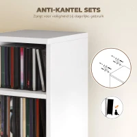 HOMCOM 204 CD-opbergrek in 2-delige set, Blu-ray torenkast met verstelbare planken, Boekenrek organizer, Wit(m-7)