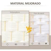 HOMCOM Separador de Ambientes de 3 Paneles Biombo Plegable 135x180 cm Pantalla de Privacidad de Polipropileno Blanco(m-5)