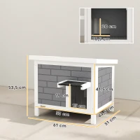 PawHut Katzenhaus Wetterfeste Katzenhütte aus Holz mit aufklappbarem Dach Aluminium-Isolierplatten Asphaltdach 61x51x53,5 cm(m-3)