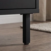 HOMCOM Bedside Cabinet, Bedside Table with 2 Drawers, Storage and Steel Legs for Bedroom, Living Room, Black(m-12)
