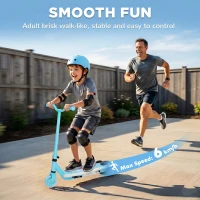 AIYAPLAY Electric Scooter for Kids Aged 4-7 Years, with Flashing LED Lights, Rear Auxiliary Wheels, Blue(m-6)