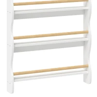 AIYAPLAY Estantería Infantil de 4 Niveles de Pared con Anclaje Antivuelco Montessori 60x10x98 cm Blanco(m-7)