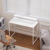 HOMCOM Bureau d'ordinateur pliable avec support d'écran, pour chambre, petits espaces, 100 x 48 x 87,5 cm, blanc(m-2)