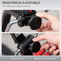 HOMCOM Pedales Estáticos Personas Mayores de Piernas y Brazos Altura Ajustable 75-97 cm Pantalla LCD y Rodillo Masajeador(m-5)