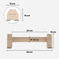 SPORTNOW Lot de 2 barres parallèles poignée Push-up parallettes en bois de hêtre antidérapantes finition bois naturel(m-3)
